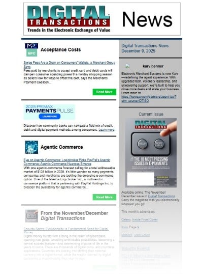 Merchant Group Decries Card Fees; Eye on Agentic Commerce; NMI’s Business Capital Debuts