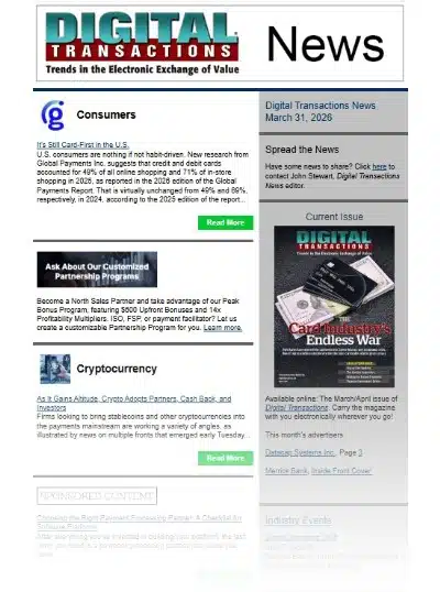 Still Card First in U.S….for Now; Crypto’s Payments Roll; Repay To Acquire Kubra