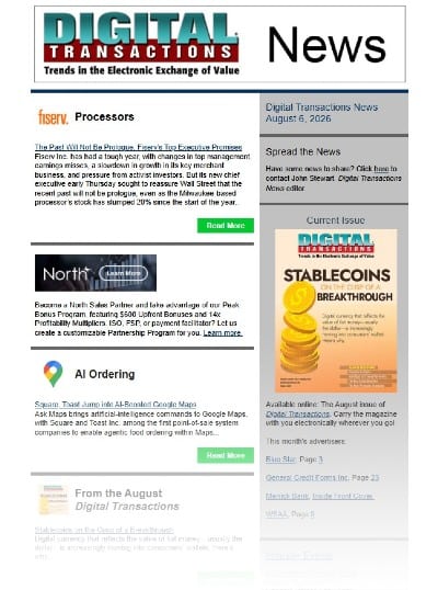 Fiserv Eyes The Basics; Square, Toast Among First in Ask Maps; J.P. Morgan Payments Taps Klarna