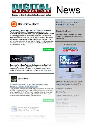 Toast Fuel Rolls in; North Adopts Embedded Checkout; BofA RTP Volume up After Limit Increase