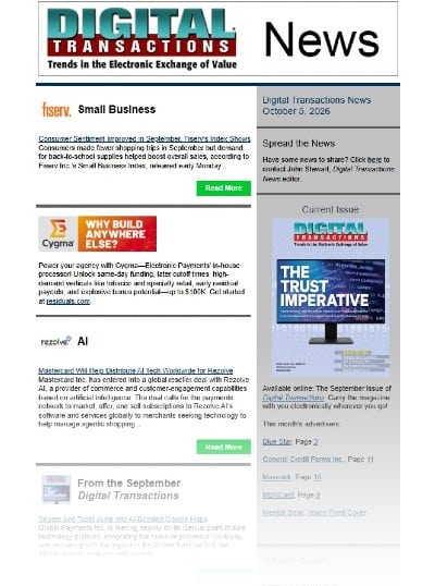 Fiserv's Index Rises a Point; Mastercard's AI Deal With Rezolve; Basware Acquires Fraud Fighter TrustPair